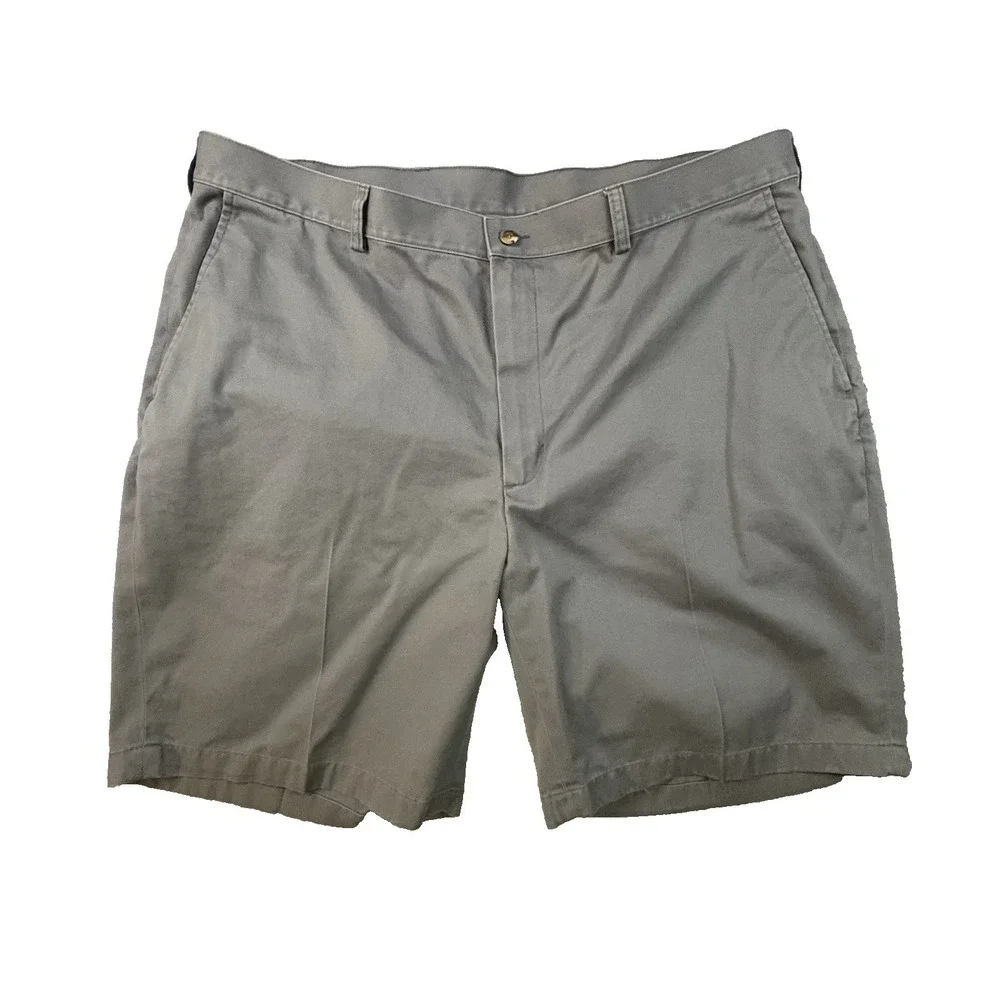 Jos A Bank Men's 43.5 Travelers Gray Chino Shorts Flat Front Casual SEE DESC